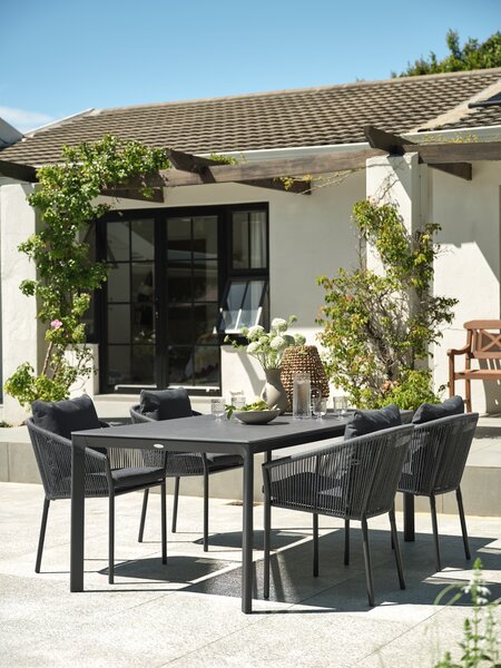 KUMLA Tavolo L200 cm + 4 GILJA Sedie grigio