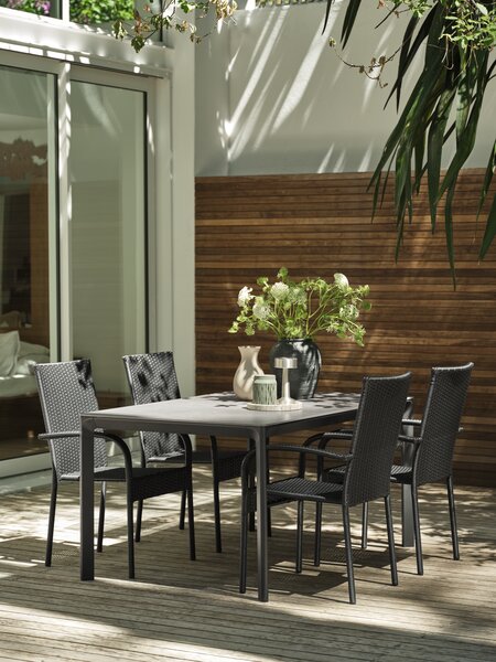 Table de jardin KUMLA l95xL150 gris