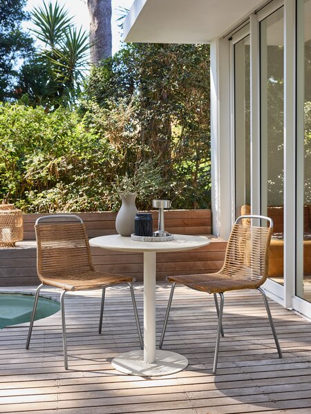 VAMDRUP Ø70 stůl béžová + 2 MIDDAGSBERGET židle přírodní