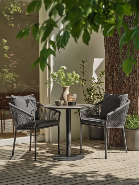 VAMDRUP D70 table + 2 GILJA chair grey