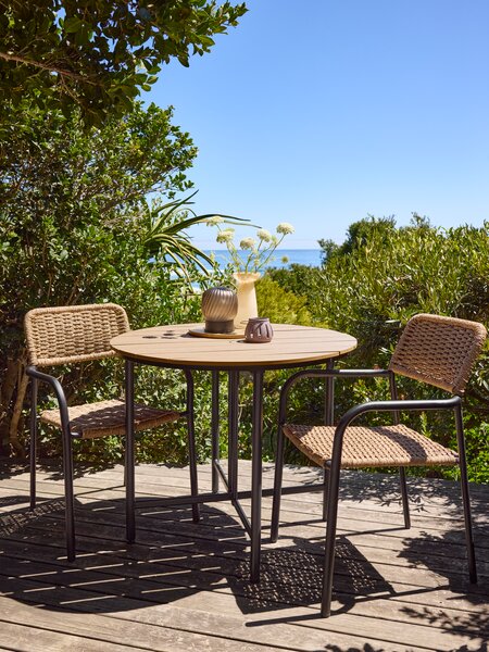 Стіл HOVVIG д.10/90см + 2 Стільці ORKANGER натура