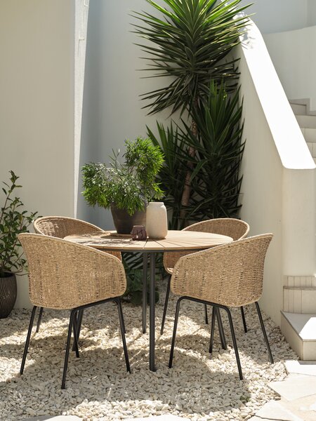 Стіл RANGSTRUP д.110см натура/чорний