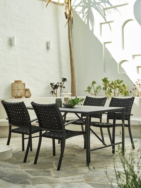 Tuintafel VIERLI B90xL149 zwart