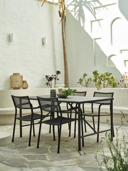 VIERLI L149 tafel + 4 HEMSEDAL stoelen zwart
