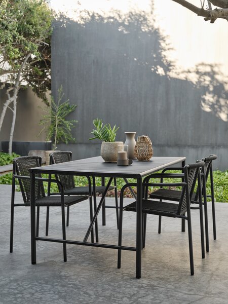 Tuintafel VIERLI B90xL149 zwart