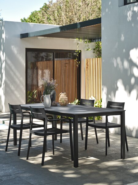 LANGET D207 stol + 4 INGSTRUP stolice crna