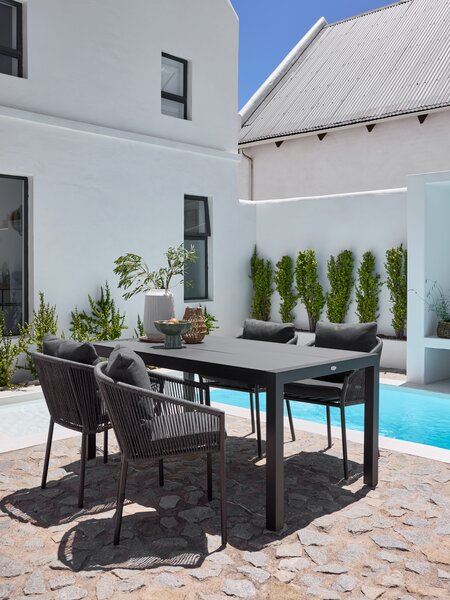 HAGEN L160 table + 4 GILJA chair grey