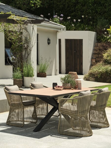 YPNASTED L215 Tisch + 4 STORDALEN Stuhl natur