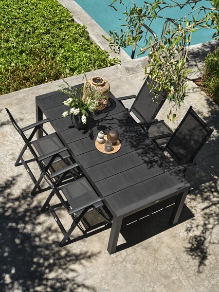 TYDAL D208/272 sto + 4 LOMMA stolice crna