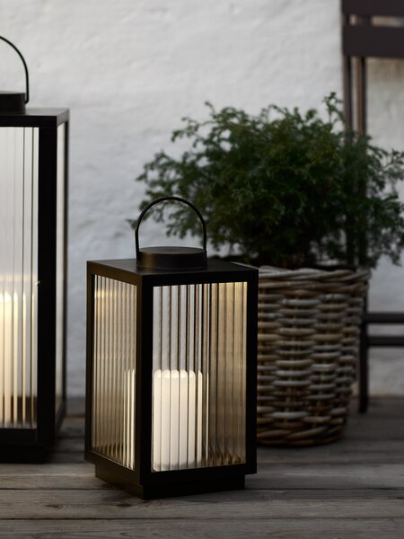 Lanterne GULDSMED B16xL16xH29cm m/ LED sort