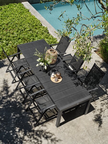 TYDAL D208/272 sto + 4 LOMMA stolice crna