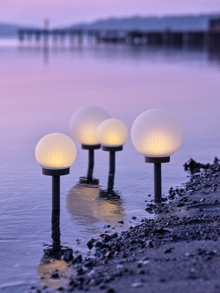 Соларна лампа HAUKUGLE Ø18xВ46 см бяла