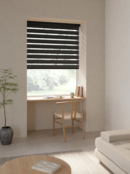 Rullegardin Duo ALSTEN 100x180cm m/kassetter sort
