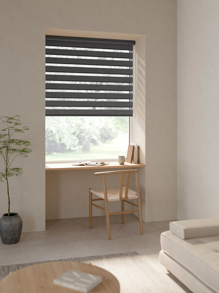 Estor doble con cajón ALSTEN 140x250cm gris