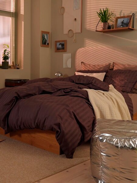 Completo copripiumino Raso NELL 155x220 cm color uva polvere