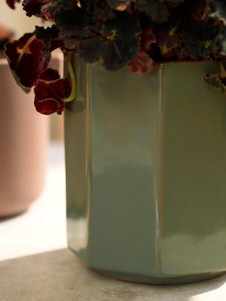 Maceta LUCAS Ø14xA16cm verde oscuro