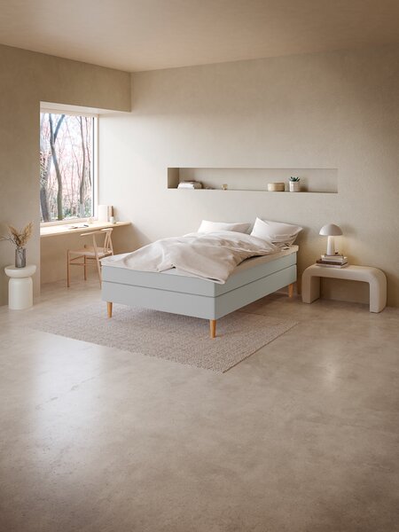 Kontinentalseng 140x200cm DUNLOPILLO ENA grå-32 Medium