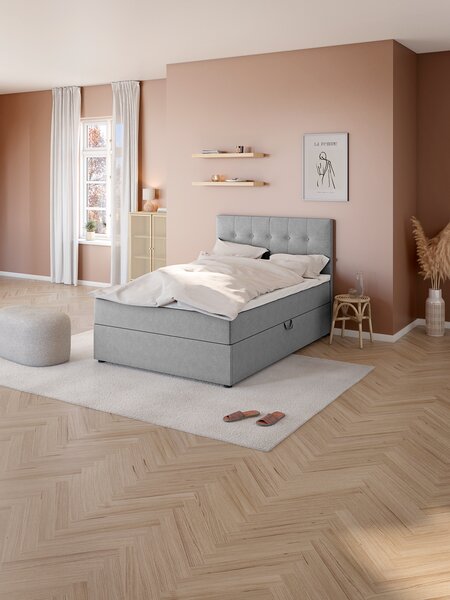 Sommier tapissier 140x200cm TYLDA STORAGE Gris-23 Moyen