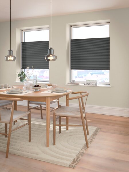 Plisségardin mørklægning HVEN 75x130cm grå up/down