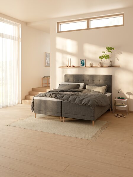 Elevationsseng 180x200cm DUNLOPILLO OSA grå-54 Fast