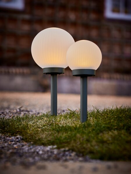 Соларна лампа HAUKUGLE Ø18xВ46 см бяла