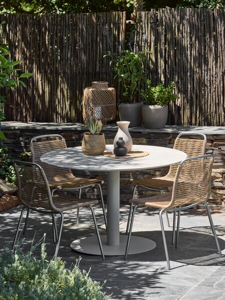 VAMDRUP D120 table beige+ 4 MIDDAGSBERGET chair natural