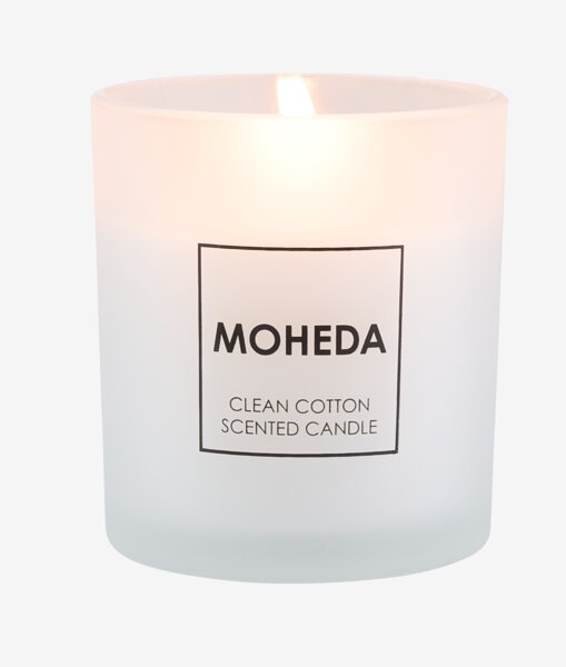 Duftlys MOHEDA Ø7xH8cm clean cotton