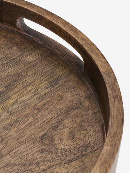 Pyntebrett TORLEIF Ø32xH4cm mørk brun