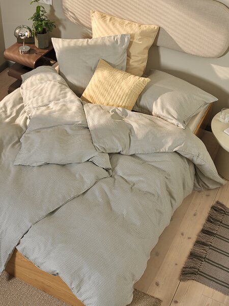 Lenjerie pat+cearșaf satin LILLY 200x220 albastră