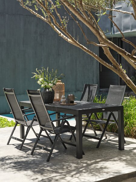 TYDAL D208/272 sto + 4 LOMMA stolice crna