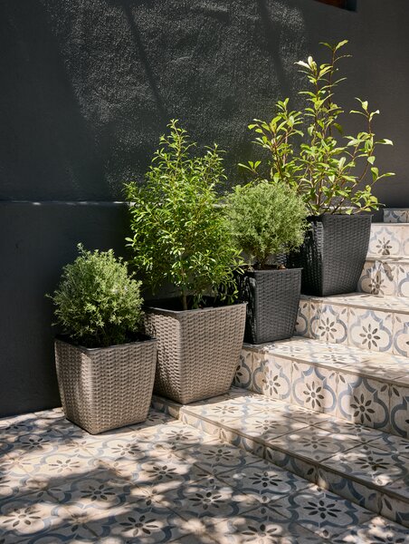 Fioriera intrecciata ISLOM 38x38x39 cm naturale