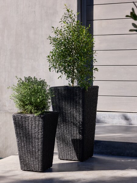 Pletena saksija KUBB Š36xD36xV70 crna