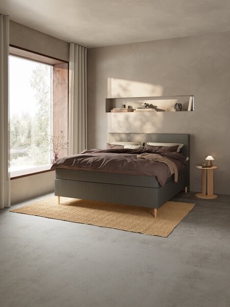 Kontinentalseng 160x200 TYRIA + FLYA grå-40 Medium