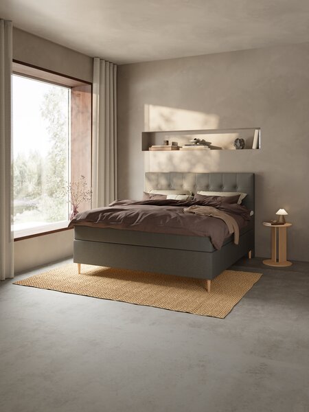 Kontinentalseng 160x200 TYRIA + FLYA grå-40 Medium