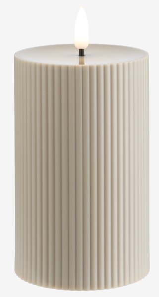 LED-kubbelys AKSEL Ø8xH13cm beige