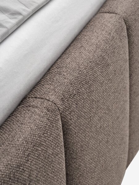 Bed frame w/storage VEMMELEV King Dark Sand fabric