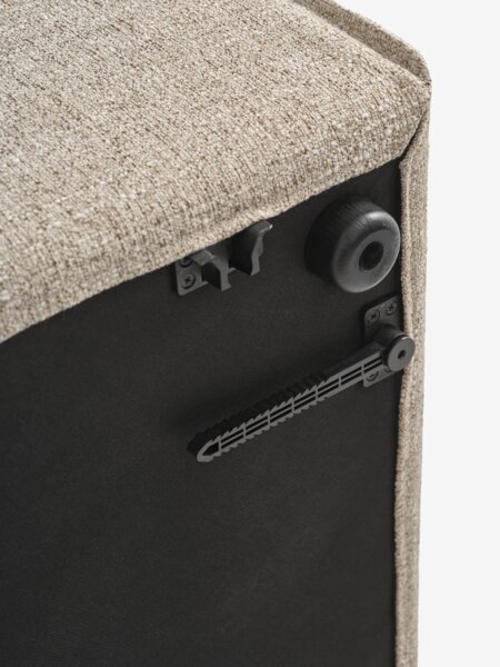 Modulaire bank SKIBBY chaise longue/poef zandkleurige stof