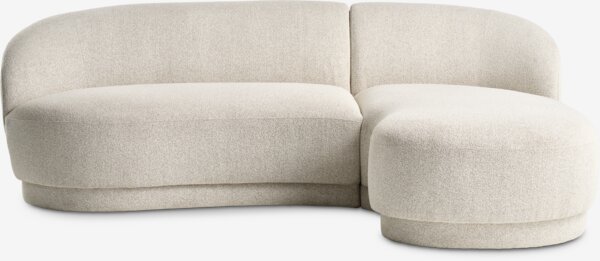 Sofa ANDRUP chaise longue right beige fabric