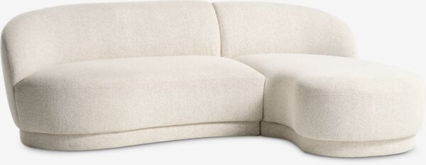 Sofa ANDRUP chaise longue right beige fabric