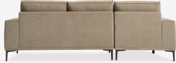 Sofa BRUND chaise longue pale khaki fabric