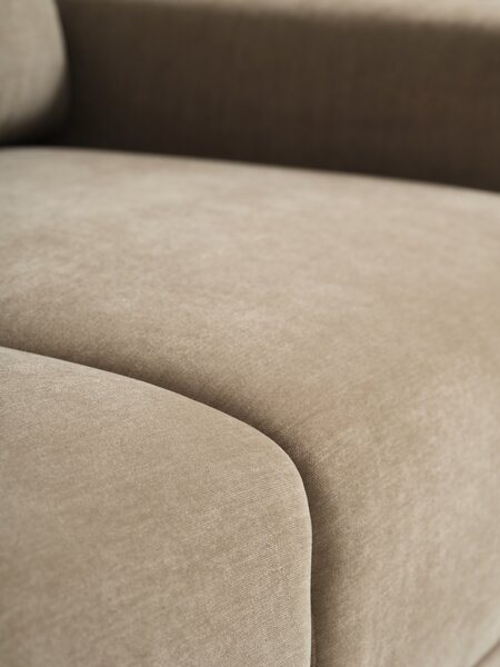 Sofa BRUND chaise longue pale khaki fabric