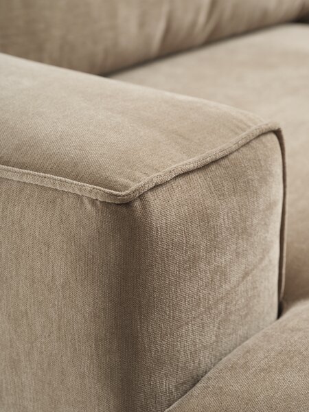 Sofa BRUND chaise longue pale khaki fabric