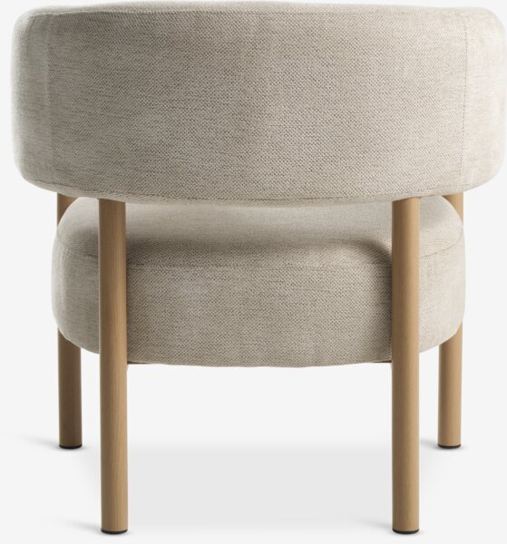 Lenestol DALSTRUP beige stoff/natur eikefarget