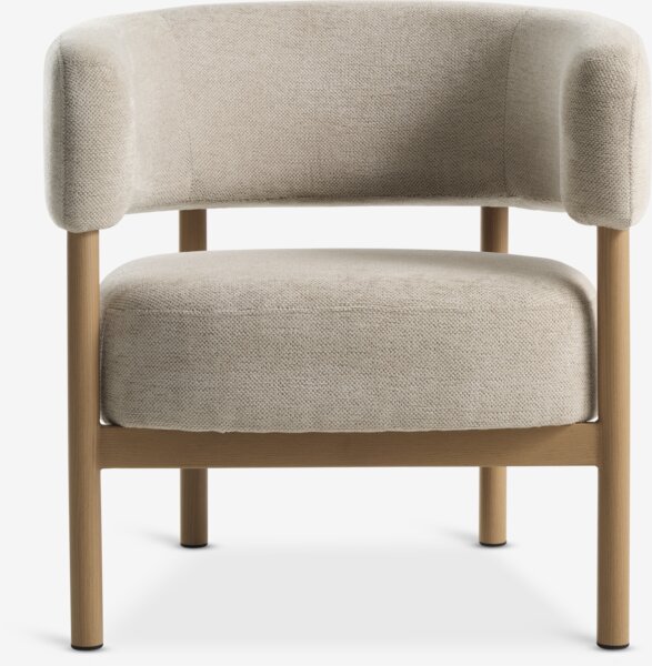Lenestol DALSTRUP beige stoff/natur eikefarget