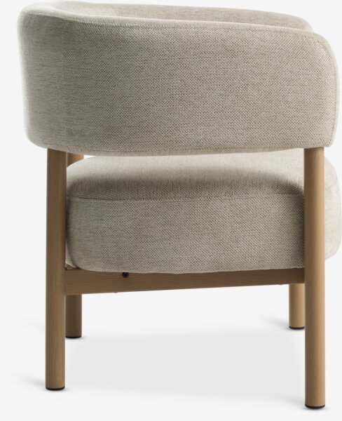 Lenestol DALSTRUP beige stoff/natur eikefarget