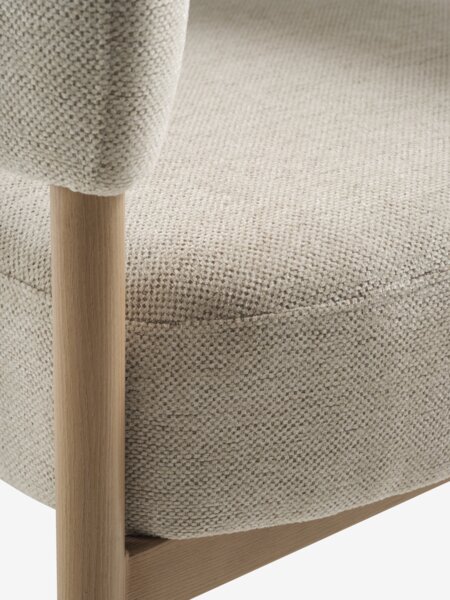 Lenestol DALSTRUP beige stoff/natur eikefarget