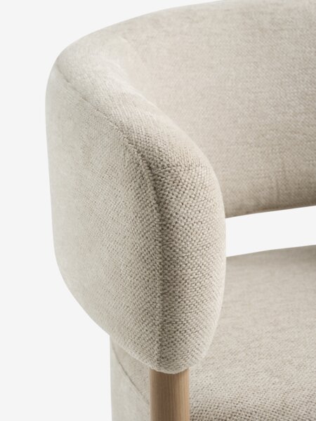 Lenestol DALSTRUP beige stoff/natur eikefarget