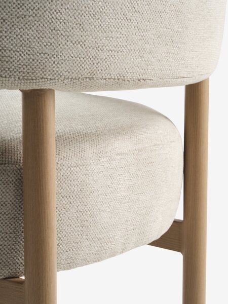Lenestol DALSTRUP beige stoff/natur eikefarget