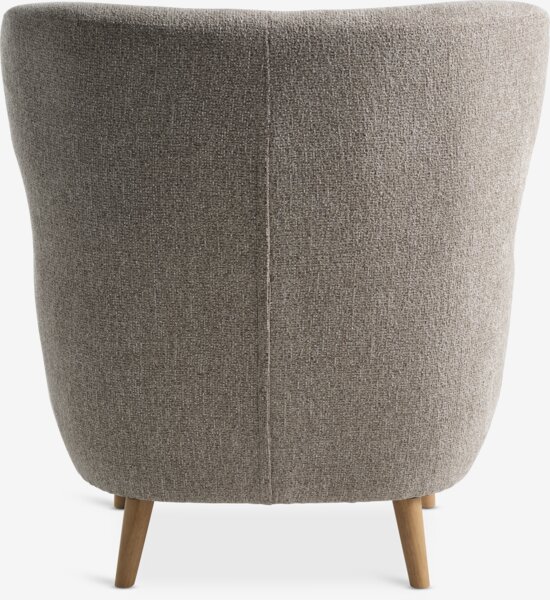 Armchair HAGESTED beige fabric/natural oak colour