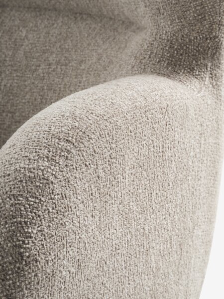 Armchair HAGESTED beige fabric/natural oak colour